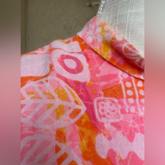 vintage 60s jan sue of california day dress cotton dress mock neck psychedelic - Picture 3 of 17